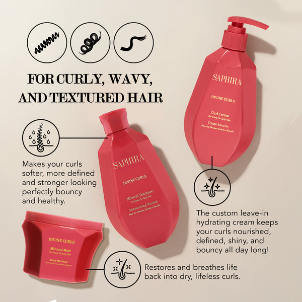 Divine Curls Kit (shampoo,Mud,Curl Cream) Bundle