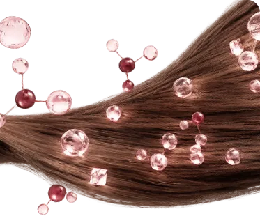 Hair strand with mineral molecules
